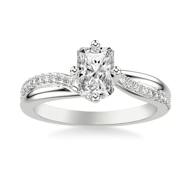 18K White Gold Celine Diamond Twist Engagement ring