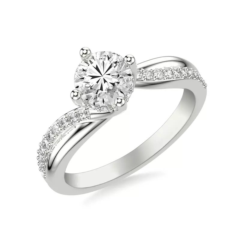 Platinum Celine Diamond Twist Engagement ring