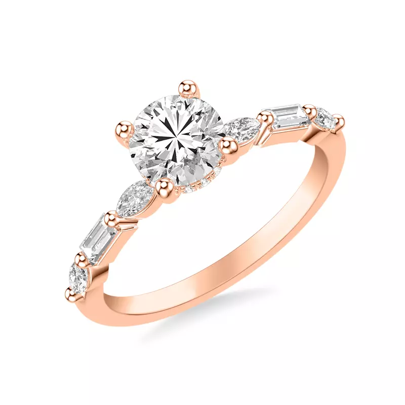 14K Rose Gold Lavinia Hidden Halo Engagement Ring