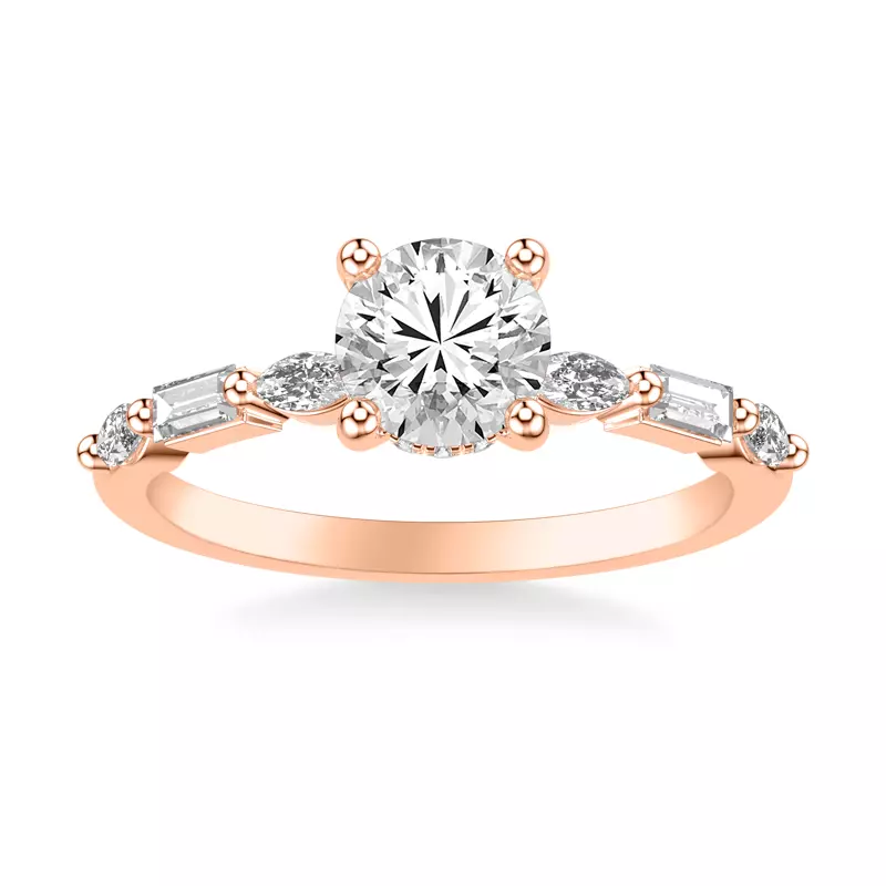 14K Rose Gold Lavinia Hidden Halo Engagement Ring