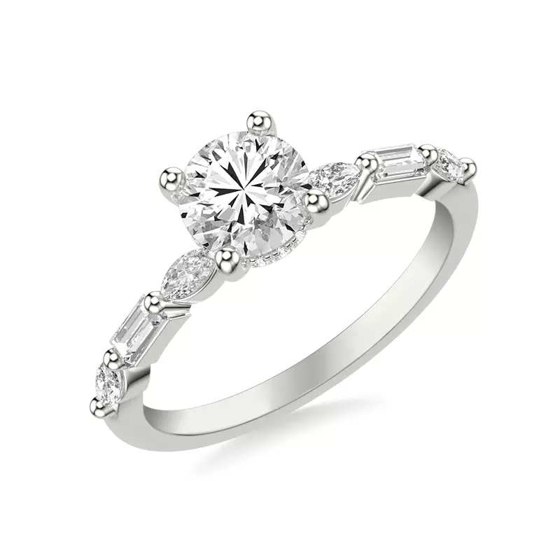 14K White Gold Lavinia Hidden Halo Engagement Ring