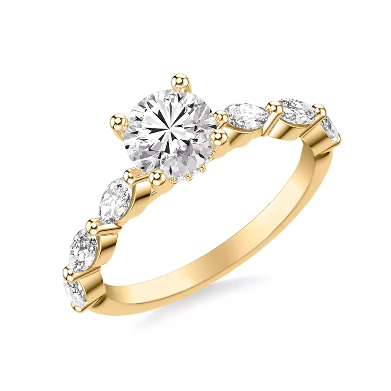 18K Yellow Gold Tamsin Hidden Halo Engagement Ring