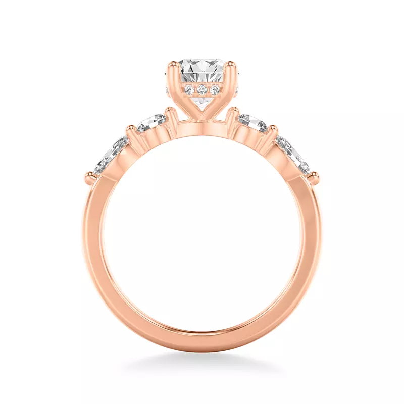 14K Rose Gold Deirdre Luxe Hidden Halo Engagement Ring