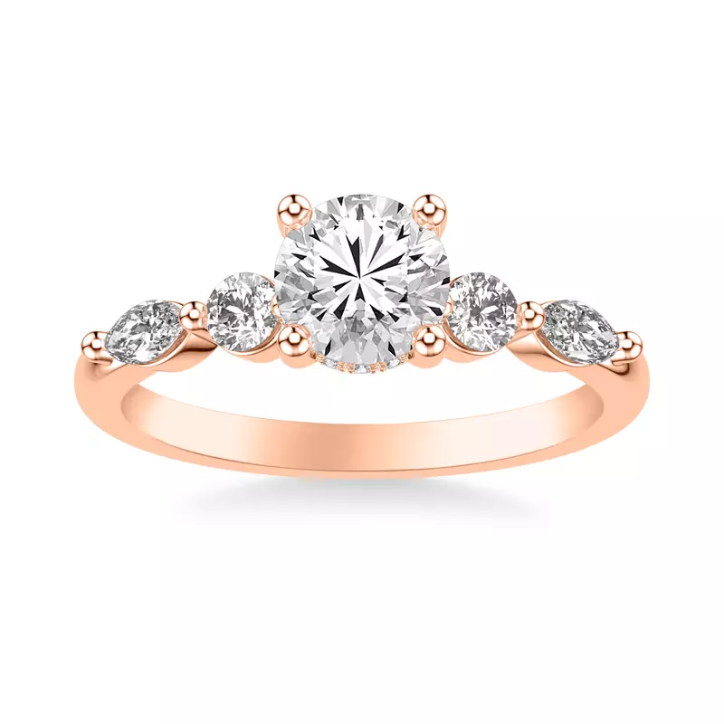 14K Rose Gold Deirdre Luxe Hidden Halo Engagement Ring