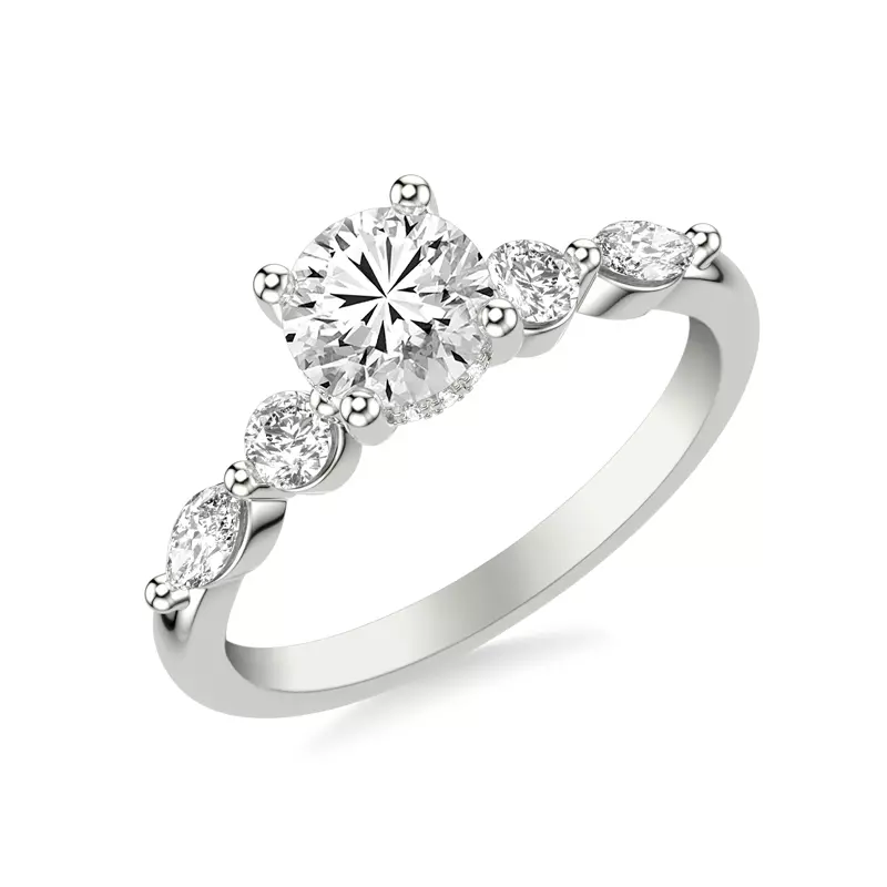 14K White Gold Deirdre Luxe Hidden Halo Engagement Ring