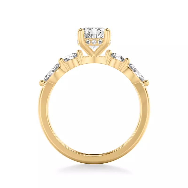14K Yellow Gold Deirdre Luxe Hidden Halo Engagement Ring