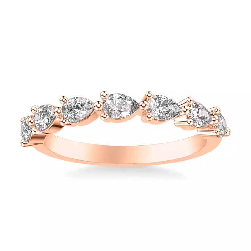 14K Rose Gold Georgina Seven-Stone Pear Diamond Band