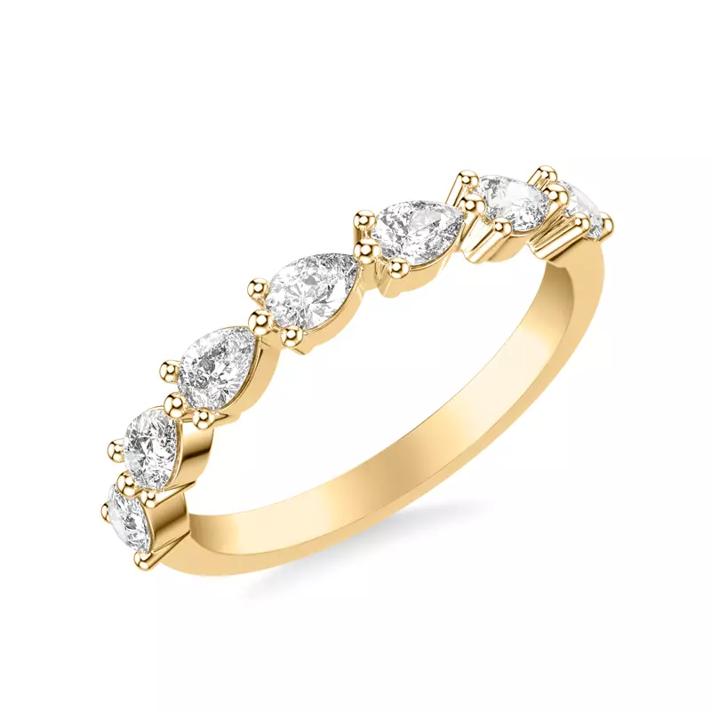 14K Yellow Gold Georgina Seven-Stone Pear Diamond Band