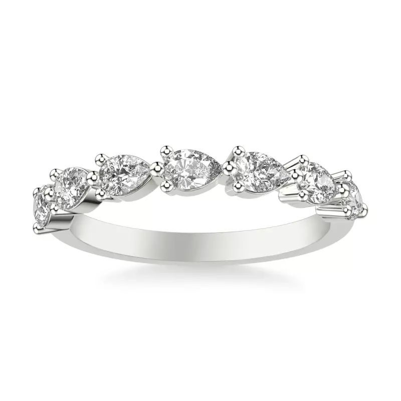 18K White Gold Georgina Seven-Stone Pear Diamond Band