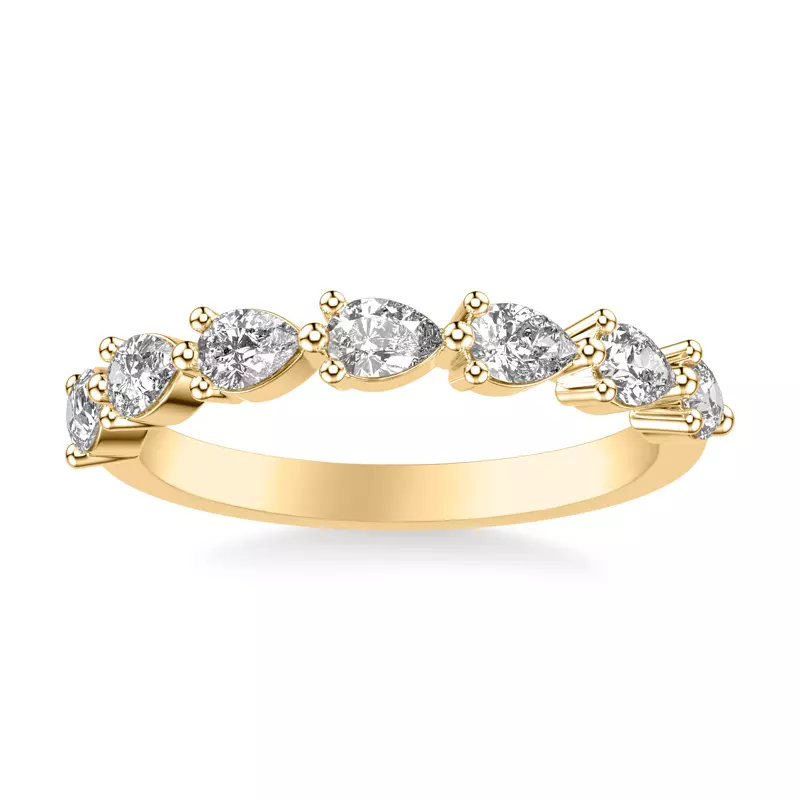 18K Yellow Gold Georgina Seven-Stone Pear Diamond Band