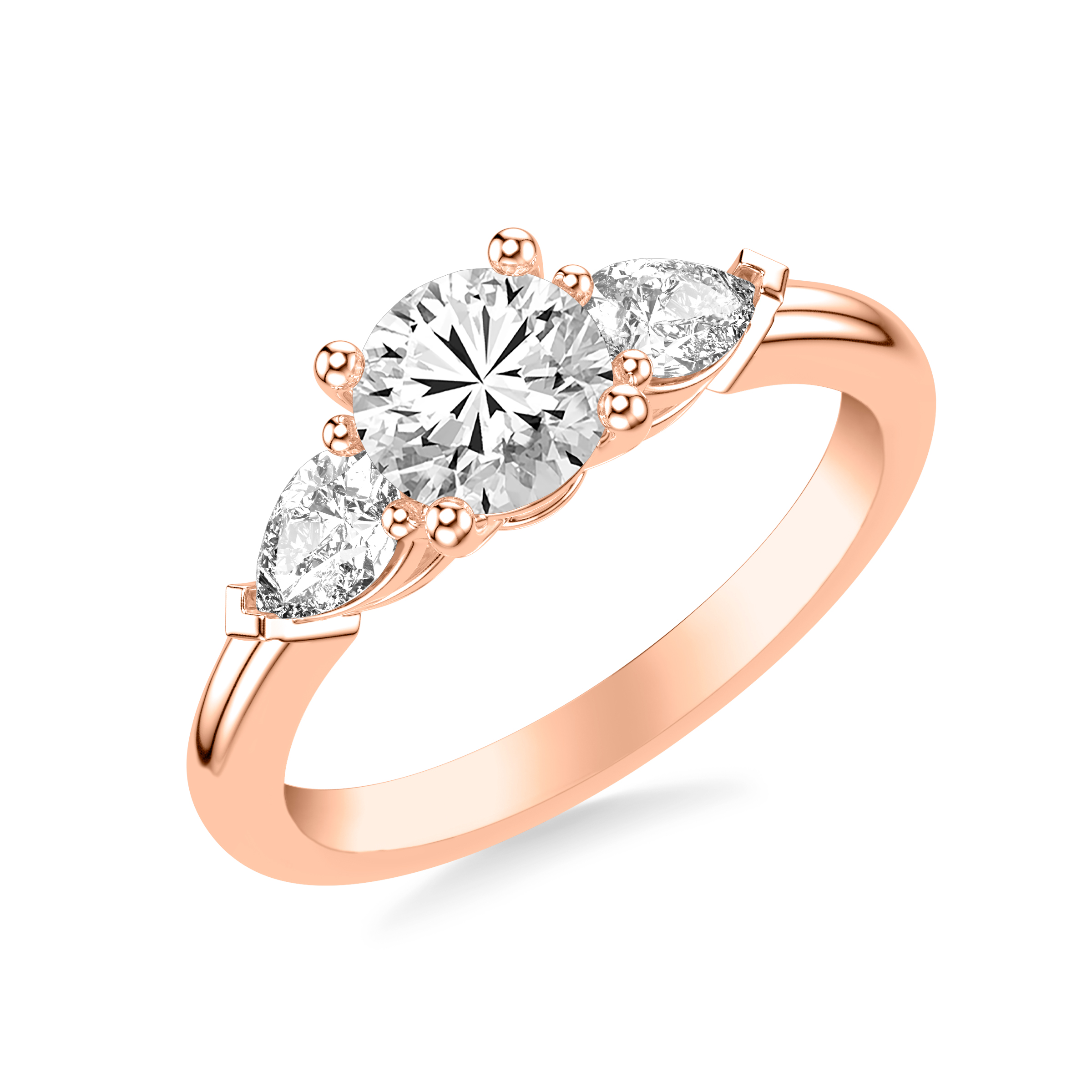 14K Rose Gold Georgina Pear Three-Stone Engagement Ring (.50 ct. tw.)