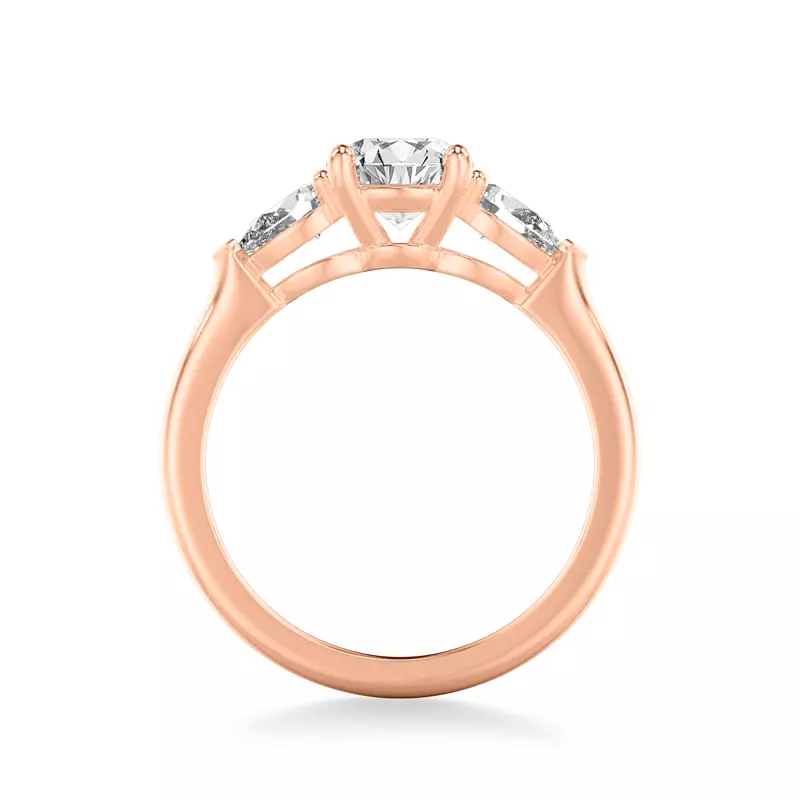 14K Rose Gold Georgina Pear Three-Stone Engagement Ring (.50 ct. tw.)
