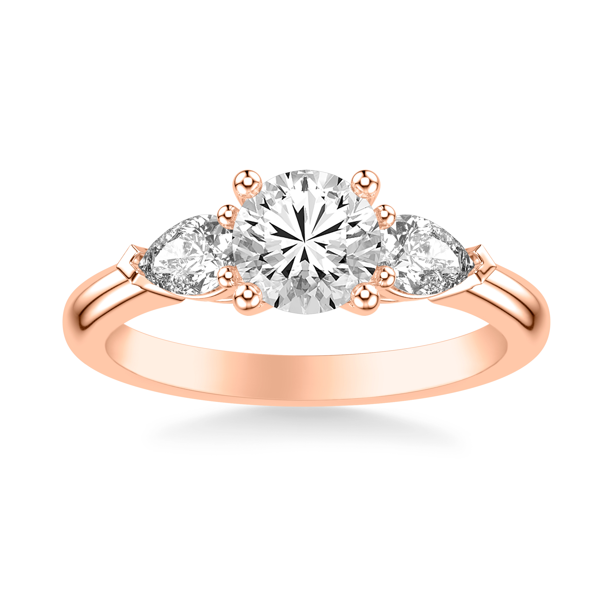 14K Rose Gold Georgina Pear Three-Stone Engagement Ring (.50 ct. tw.)