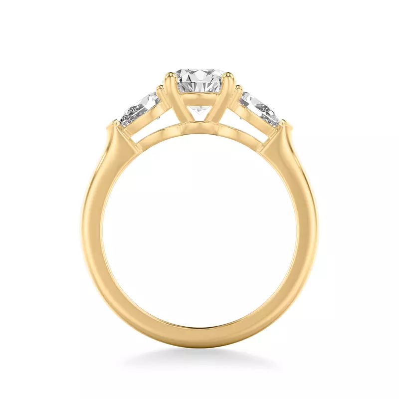14K Yellow Gold Georgina Pear Three-Stone Engagement Ring (.50 ct. tw.)