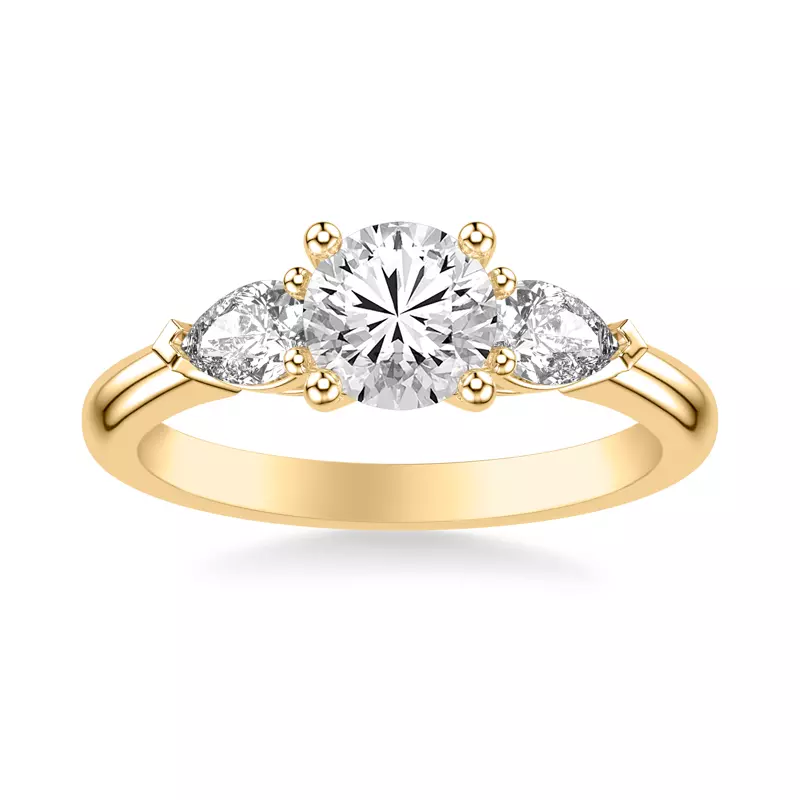 14K Yellow Gold Georgina Pear Three-Stone Engagement Ring (.50 ct. tw.)