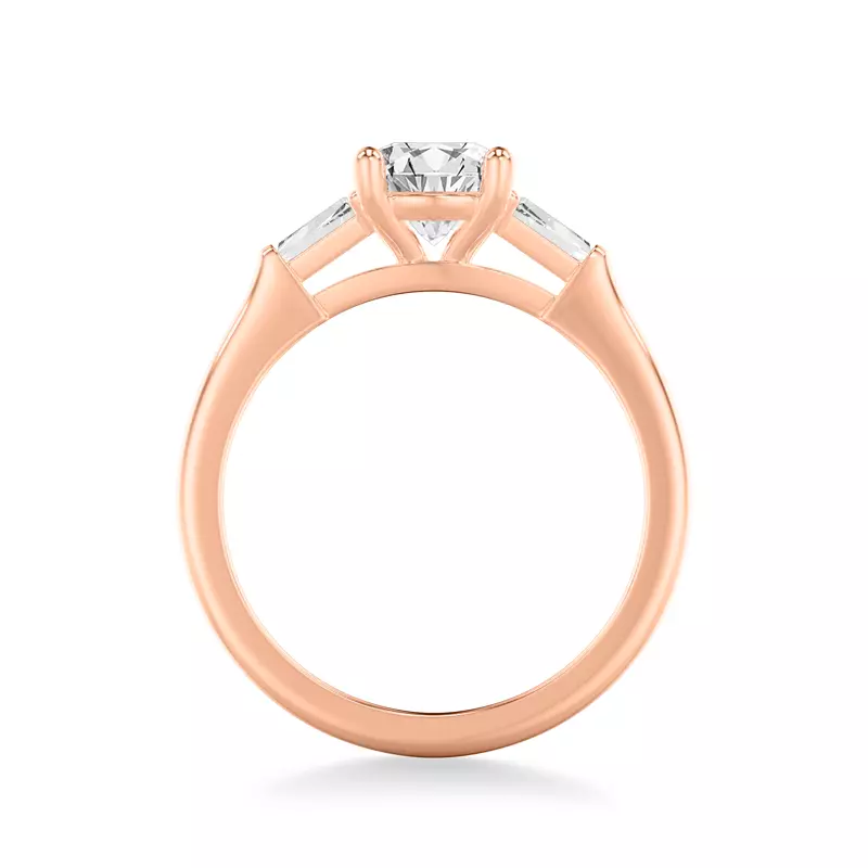 14K Rose Gold Estrella Baguette Diamond Accent Engagement Ring