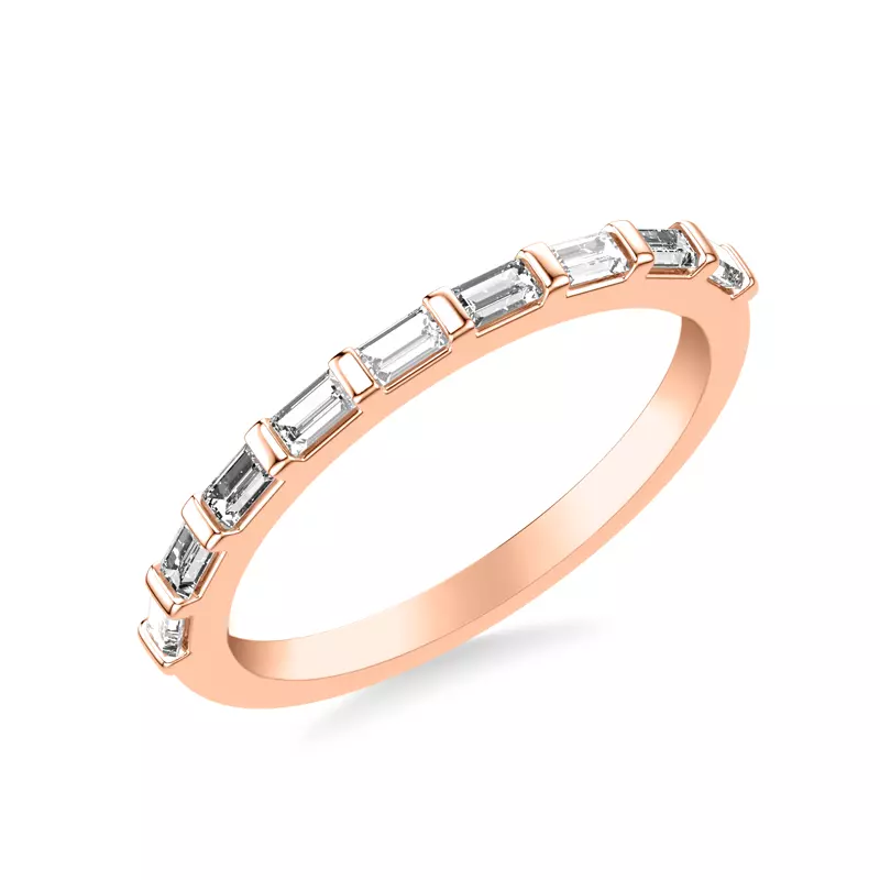 14K Rose Gold Estrella Baguette Diamond Accent Band