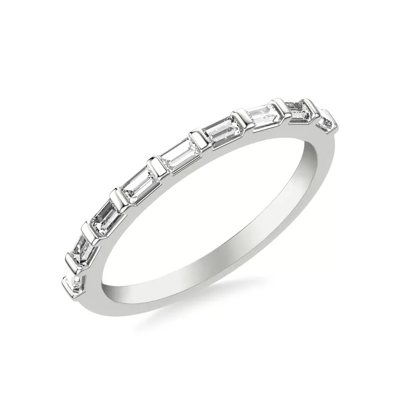 Platinum Estrella Baguette Diamond Accent Band