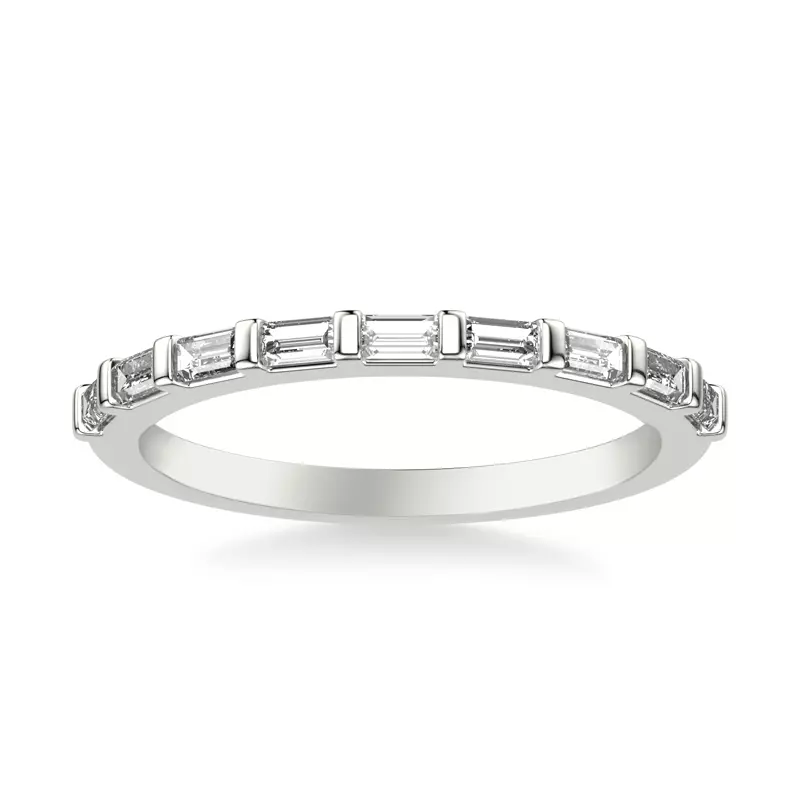 Platinum Estrella Baguette Diamond Accent Band