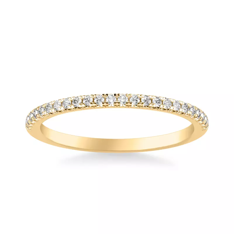 18K Yellow Gold Leyton Pavé Diamond Band