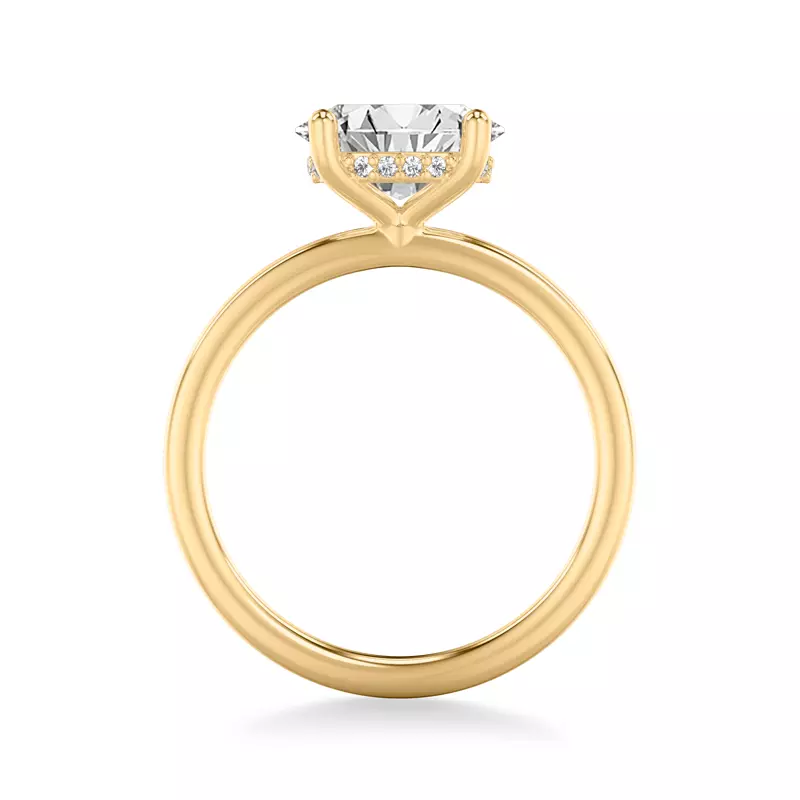 18K Yellow Gold Rayleigh East-West Hidden Halo Engagement Ring