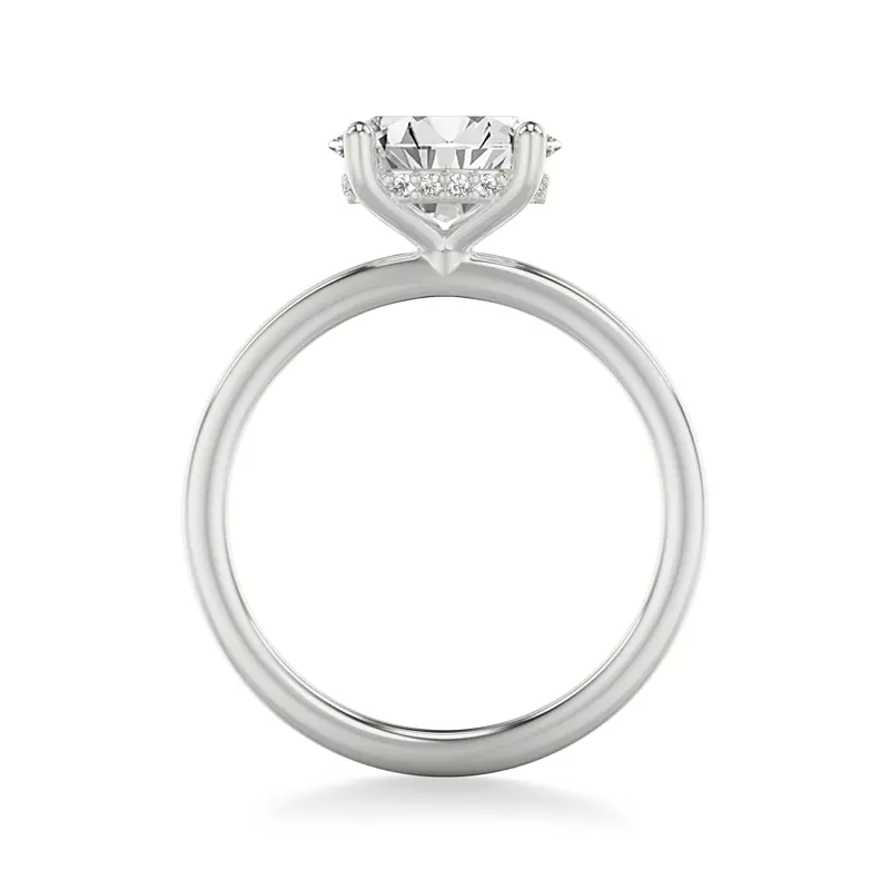 Platinum Rayleigh East-West Hidden Halo Engagement Ring