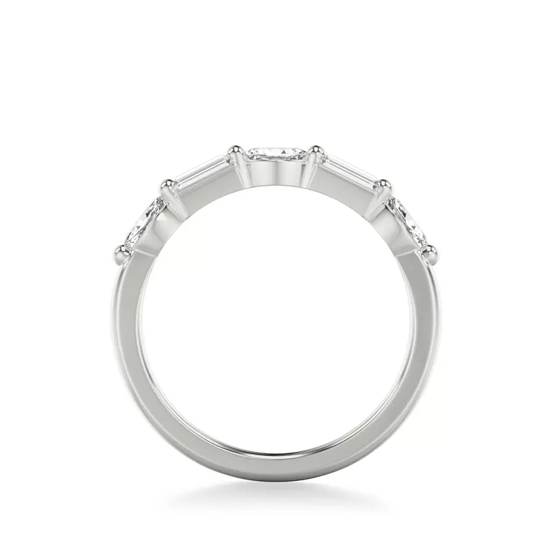 18K White Gold Keely Baguette And Marquise Band