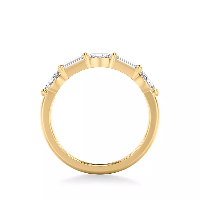 18K Yellow Gold Keely Baguette And Marquise Band