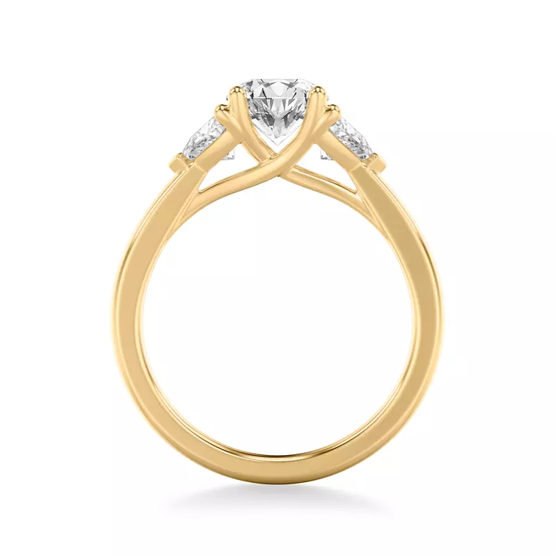 14K Yellow Gold Maura Trillion Lab Three Stone Engagement Ring (0.50 ctw)