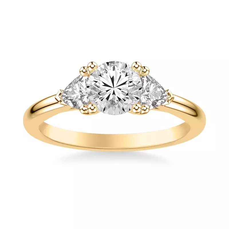 14K Yellow Gold Maura Trillion Lab Three Stone Engagement Ring (0.50 ctw)