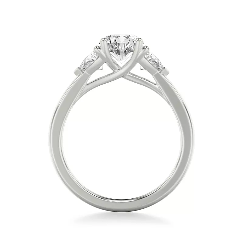 Platinum Maura Trillion Lab Three Stone Engagement Ring (0.50 ctw)