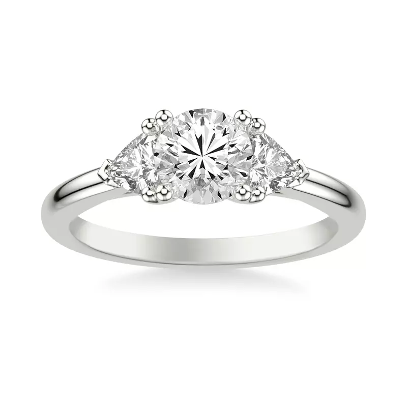 Platinum Maura Trillion Lab Three Stone Engagement Ring (0.50 ctw)