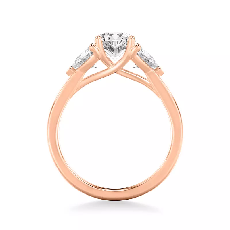 14K Rose Gold Maura Trillion Lab Three Stone Engagement Ring (1.00 ctw)