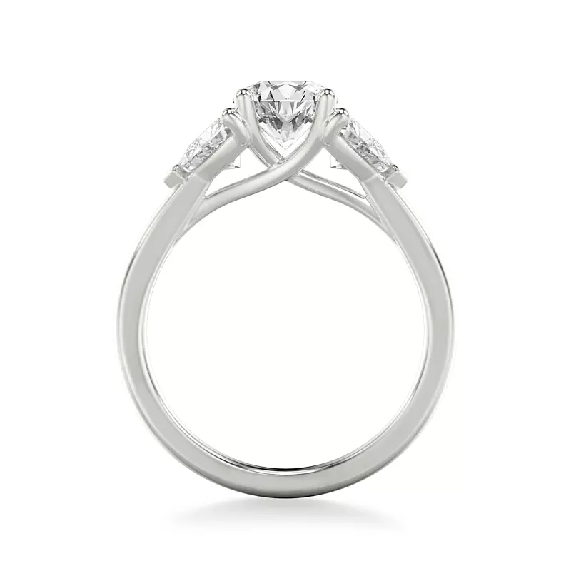 18K White Gold Maura Trillion Lab Three Stone Engagement Ring (1.00 ctw)