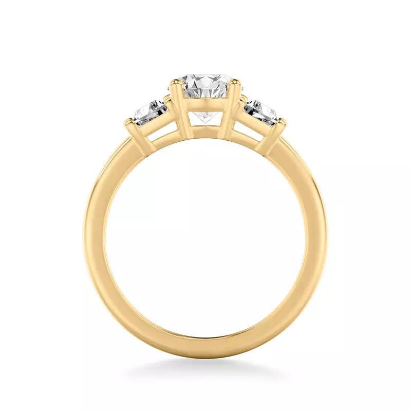18K Yellow Gold Charlene Trapezoid Lab Three-Stone Engagement Ring (0.50 ct. tw.)