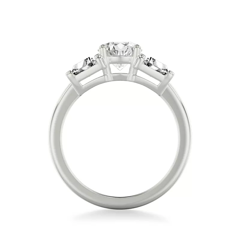 14K White Gold Charlene Trapezoid Lab Three-Stone Engagement Ring (1.0 ct. tw.)