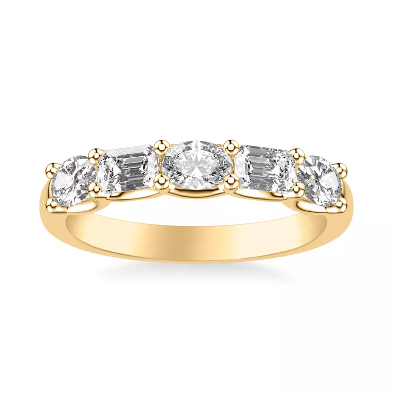 14K Yellow Gold Kent Mixed-Shape Lab Band