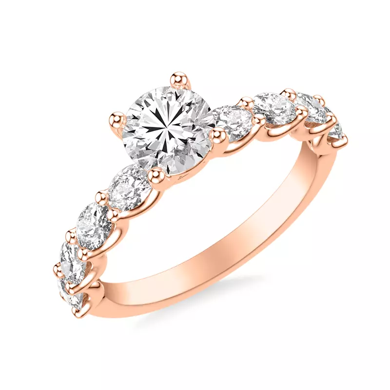 14K Rose Gold Bedford East-West Oval Lab Engagement Ring