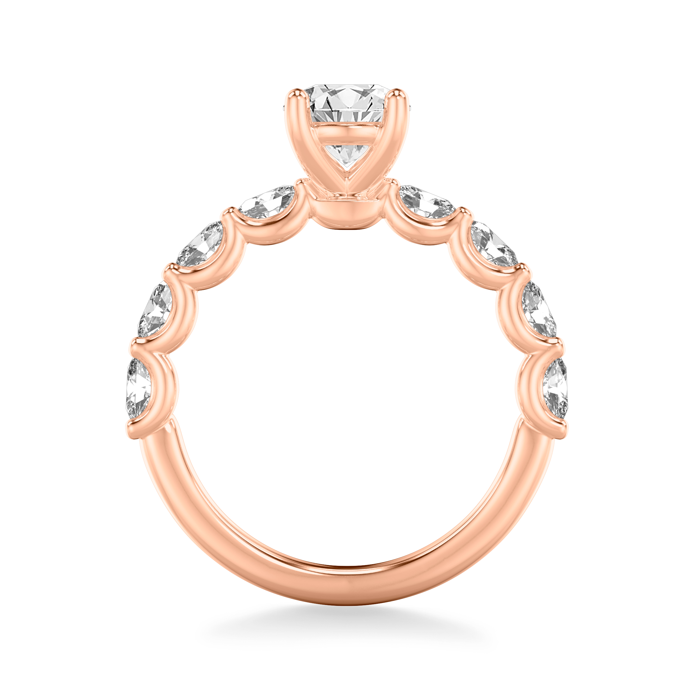 14K Rose Gold Bedford East-West Oval Lab Engagement Ring