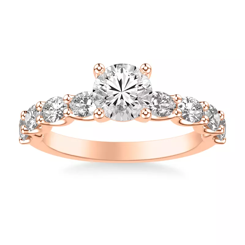 14K Rose Gold Bedford East-West Oval Lab Engagement Ring