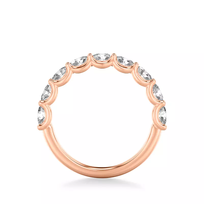 14K Rose Gold Bedford East-West Oval Lab Band