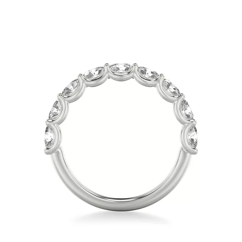 14K White Gold Bedford East-West Oval Lab Band