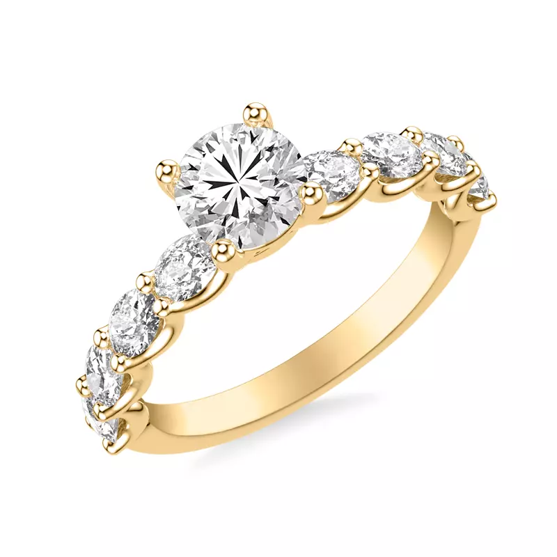 14K Yellow Gold Bedford East-West Oval Lab Engagement Ring