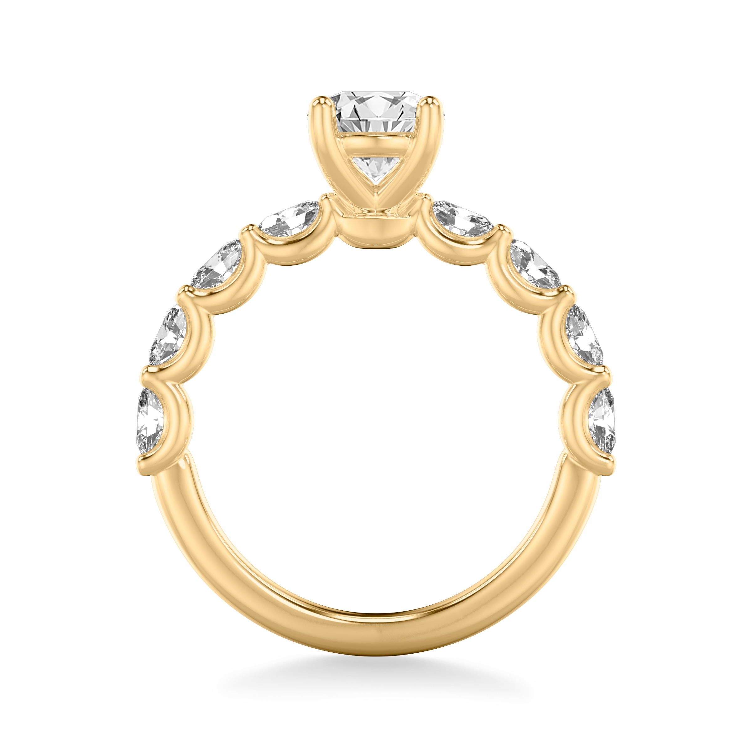 14K Yellow Gold Bedford East-West Oval Lab Engagement Ring