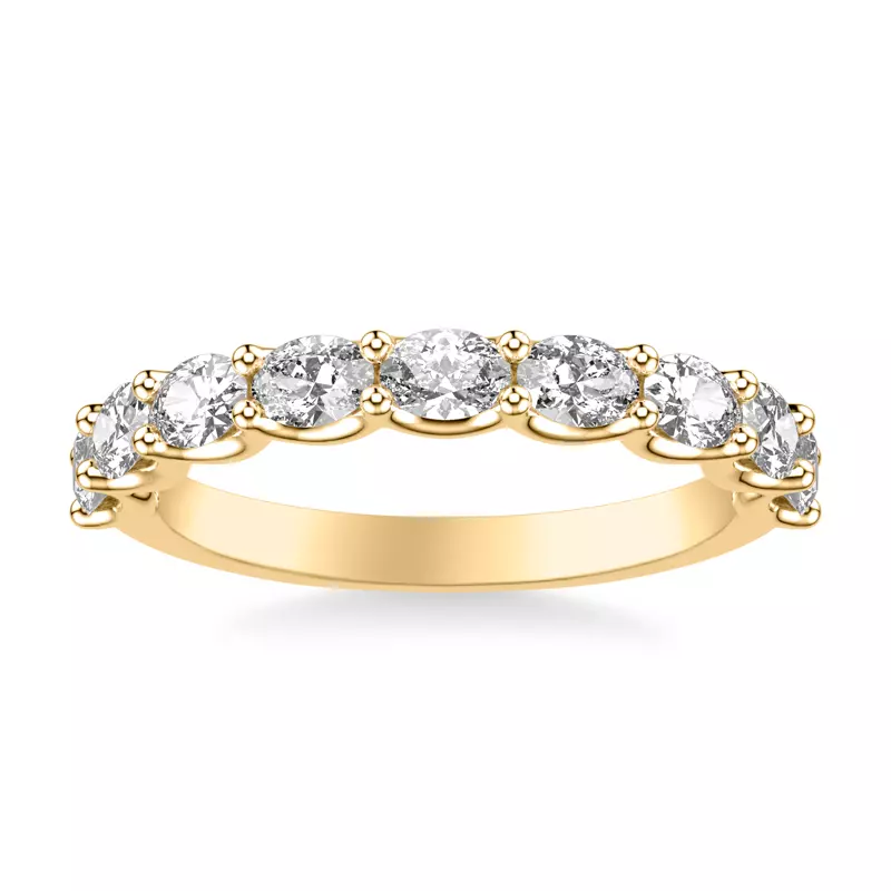 14K Yellow Gold Bedford East-West Oval Lab Band