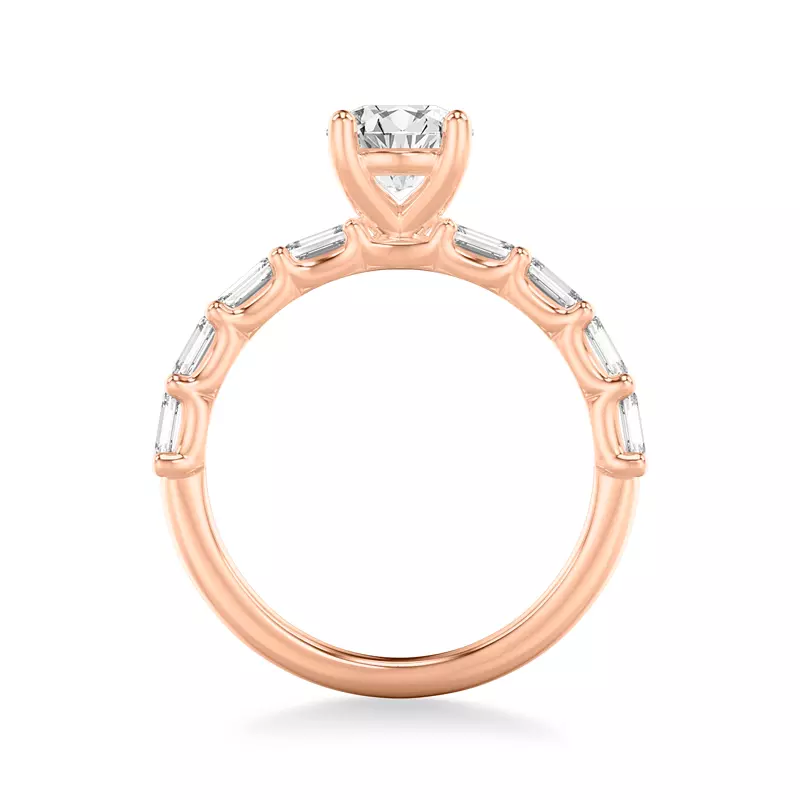14K Rose Gold Morrisey East-West Emerald-Cut Lab Engagement Ring