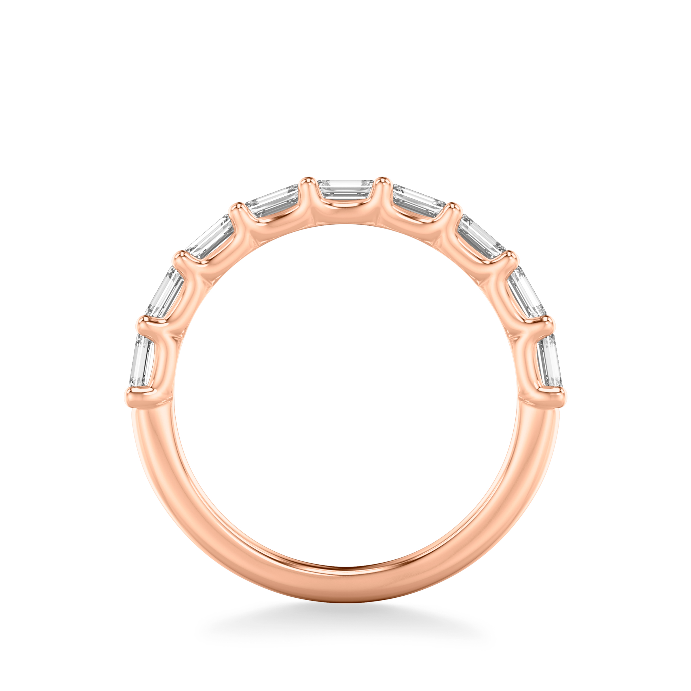 14K Rose Gold Morrissey East-West Emerald-Cut Lab Band