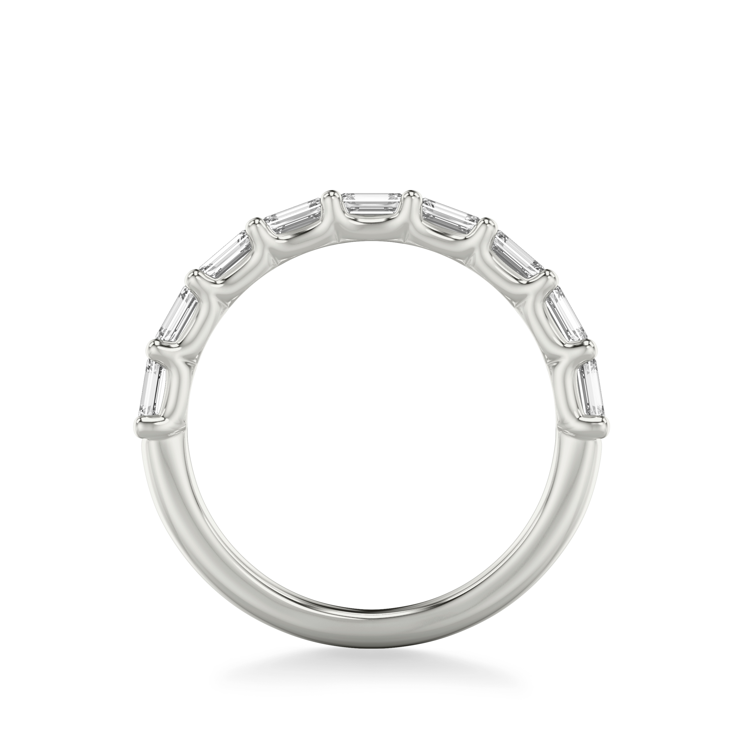 14K White Gold Morrissey East-West Emerald-Cut Lab Band