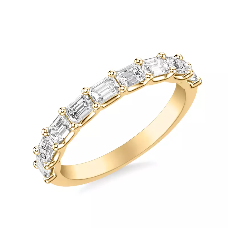 18K Yellow Gold Morrissey East-West Emerald-Cut Lab Band
