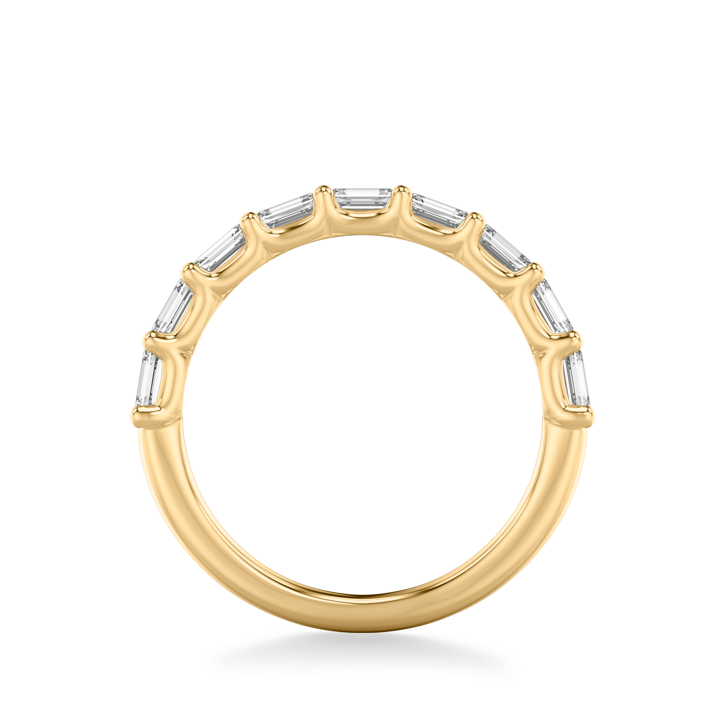 18K Yellow Gold Morrissey East-West Emerald-Cut Lab Band